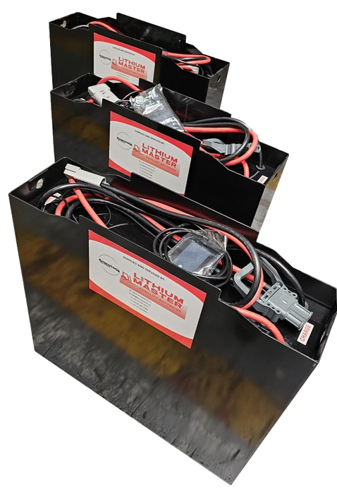 Lithium Master lithium-ion industrial forklift battery modules, Ampwise's in-house battery product.